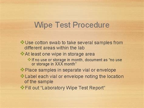 wipe test package|wipe test procedure pdf.